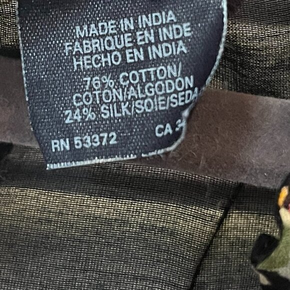 French Connection peplum blouse sheer 4 silk cotton floral black - Picture 5 of 9